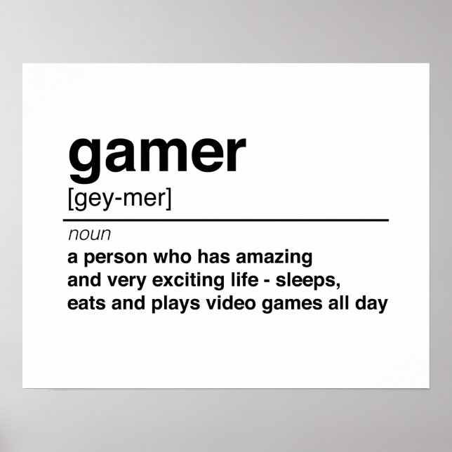 Gamer-Definition Poster (Vorne)
