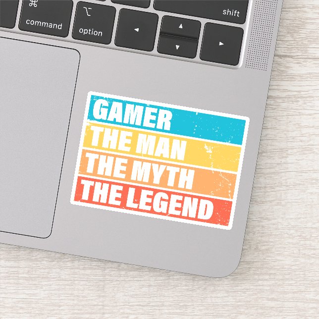 Gamer. Der Mann. Der Mythos Die Legende. Aufkleber (Detail)