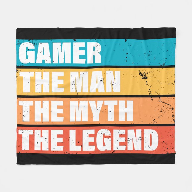 Gamer. Der Mann. Der Mythos. Die Legende. Fleecedecke (Vorderseite (Horizontal))