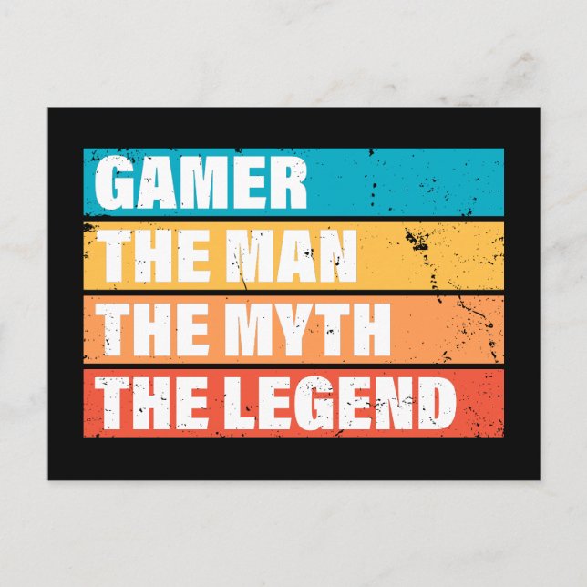 Gamer. Der Mann. Der Mythos Die Legende. Postkarte (Vorderseite)