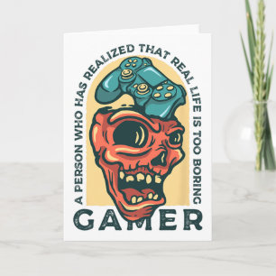 Gamer eine Person, die erkannt hat, dass das echte Karte