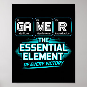 Gamer-Element Periodensystem Chemie Wissenschaft P Poster