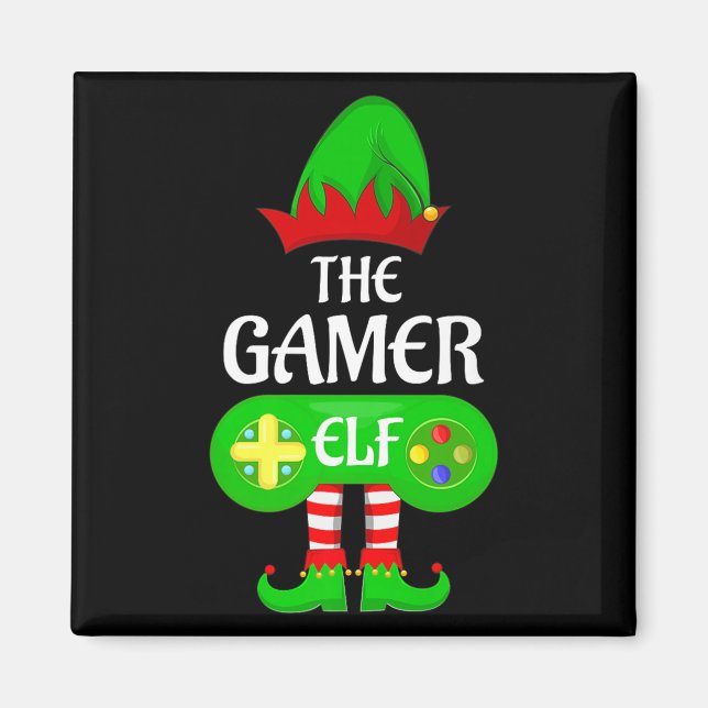 Gamer Elf Christmas Family Video Gaming Elf Squad  Magnet (Vorne)