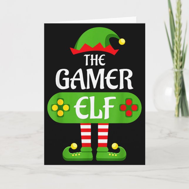 Gamer Elf Christmas Matching Group Family  Karte (Vorderseite)