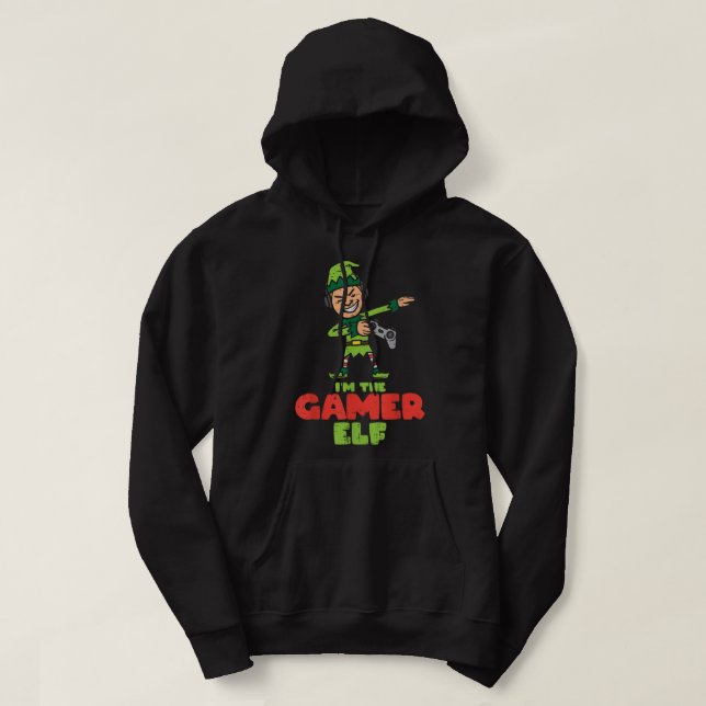 Gamer Elf Dab Xmas Weihnachtsfamilien Kinder Kinde Hoodie (Design vorne)
