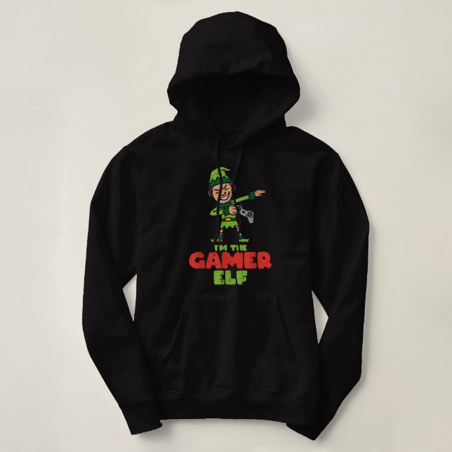 Gamer Elf Dab Xmas Weihnachtsfamilien Kinder Kinde Hoodie (Design vorne)
