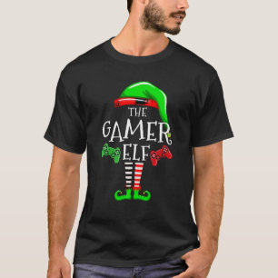 Gamer Elf Familie Matching Weihnachtsgruppe Video T-Shirt