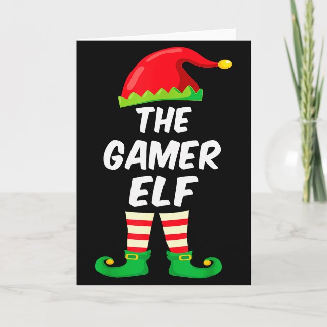 Gamer Elf Family Matching Funny Christmas Costume  Karte (Vorderseite)
