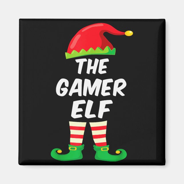 Gamer Elf Family Matching Funny Christmas Costume  Magnet (Vorne)