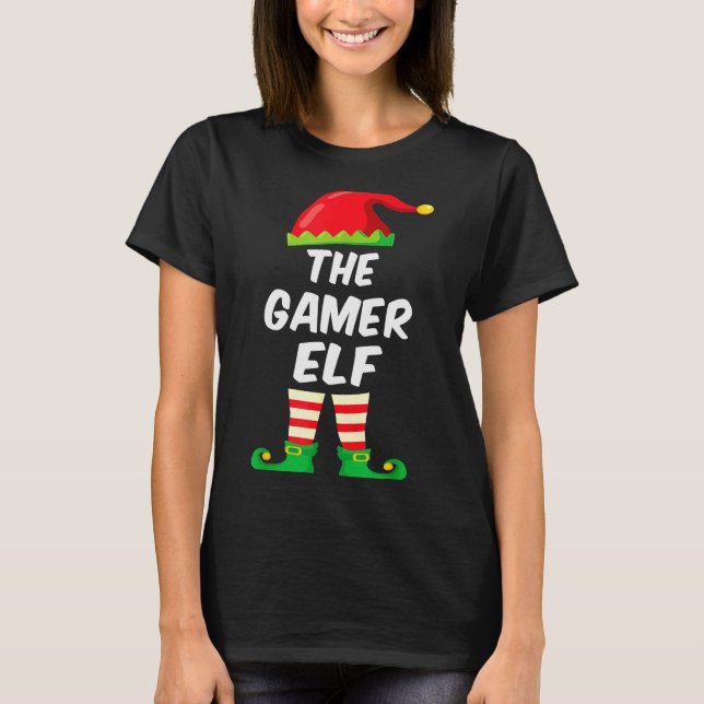 Gamer Elf Family Matching Funny Christmas Costume  T-Shirt (Vorderseite)