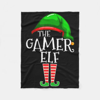 Gamer Elf Family Matching Group Christmas Gift Vid Fleecedecke