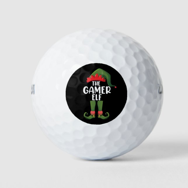 Gamer Elf Matching Family Christmas Gamer Golfball (Vorderseite)