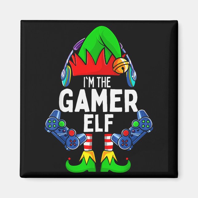 Gamer Elf Matching Family Christmas  Magnet (Vorne)