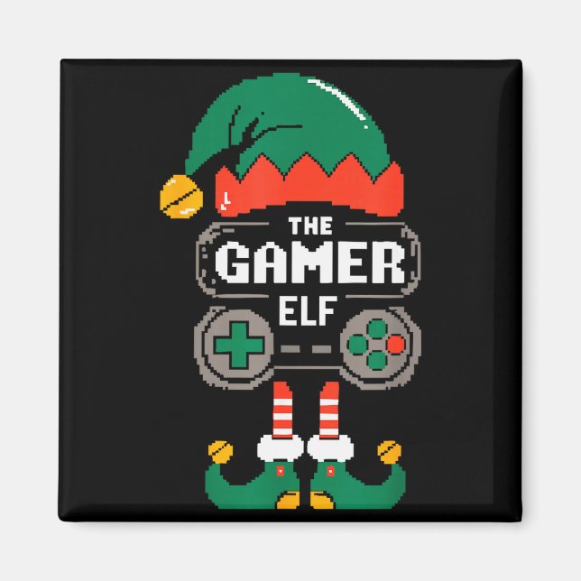 Gamer Elf Matching Family Group Christmas Party Py Magnet (Vorne)
