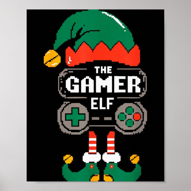 Gamer Elf Matching Family Group Christmas Party Py Poster (Vorne)