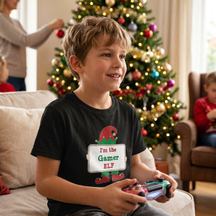 Gamer Elf Personalisierter Weihnachtself Kinder T-Shirt