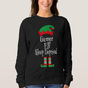 Gamer Elf Sleep Deprided Christmas Family Matching Sweatshirt