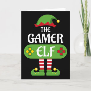 Gamer-Elf-Weihnachts-Matching-Gruppe Familie Karte