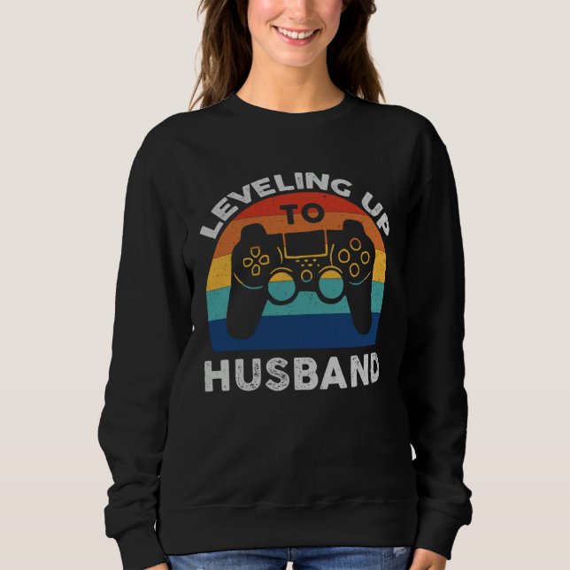 Gamer Engagement  Leveling Up To Husband Vintage Sweatshirt (Vorderseite)