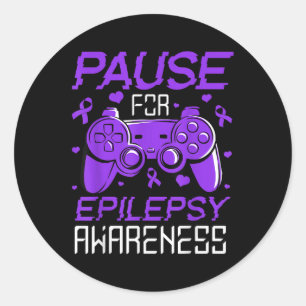 Gamer Epilepsy Awareness for Kids Boys Girls Video Runder Aufkleber