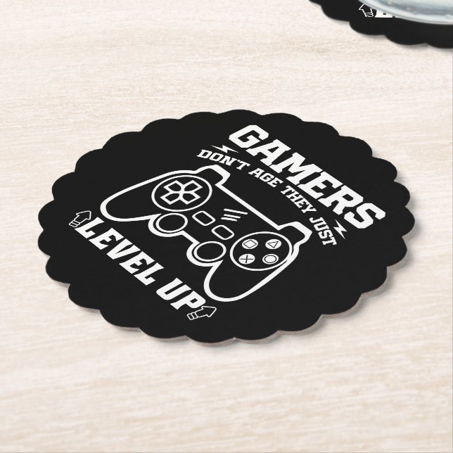 Gamer erleben nicht das Alter, sondern nur den Geb Untersetzer (angewinkelt)