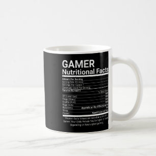 Gamer-Ernährungsfakten Videospiele Computer-Nerd Kaffeetasse