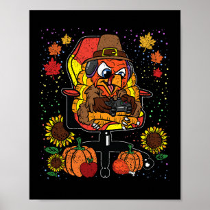 Gamer Erntedank Day Gaming Videospiel Gamer Poster