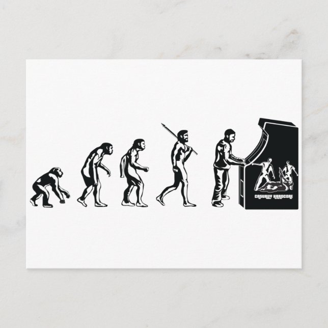 Gamer Evolution - Game Video Games Arcade Geek Postkarte (Vorderseite)