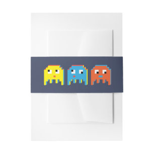 Gamer farbenfrohe Pixel-Alien-Monster-Charaktere Einladungsbanderole