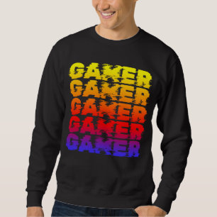 Gamer farbenfrohe Typografie Gaming Sweatshirt