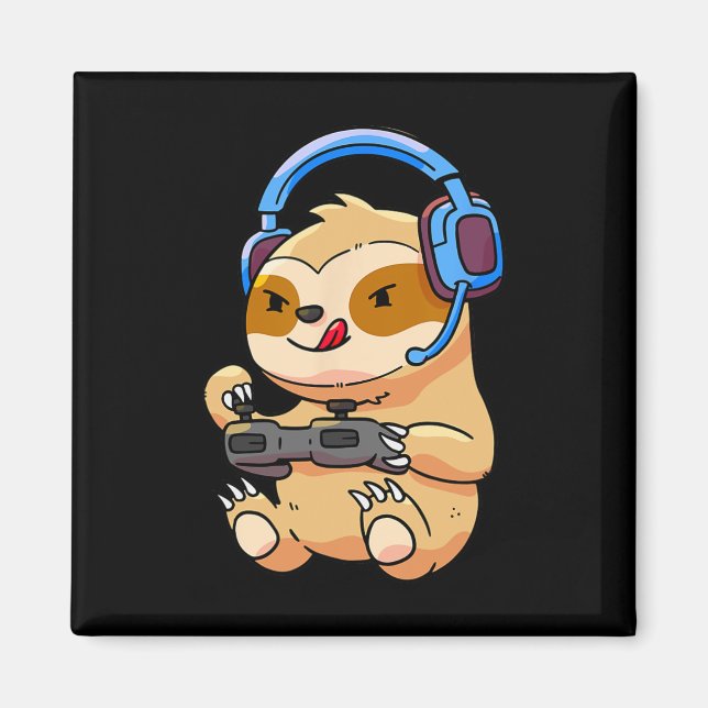 Gamer Faultier Gaming Faultiere Videospiel Geschen Magnet (Vorne)