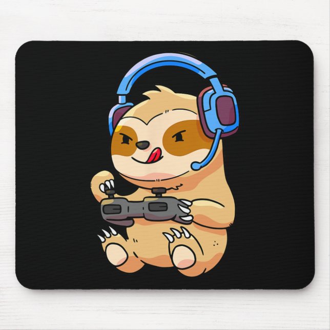 Gamer Faultier Gaming Faultiere Videospiel-Geschen Mousepad (Vorne)