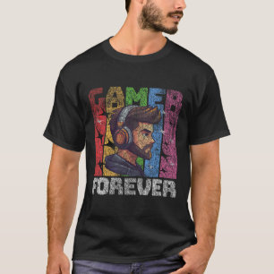 Gamer Forever – Farbige Kopfhörer Profil Design Di T-Shirt