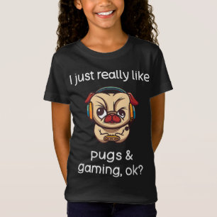 Gamer Funny Mops Lover Video Games Dog Mops Gaming T-Shirt