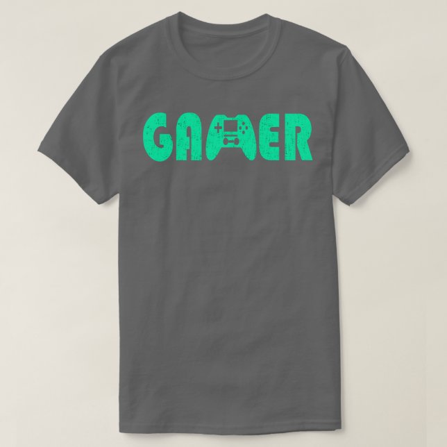 Gamer Gamepad Neon Green T-Shirt (Design vorne)