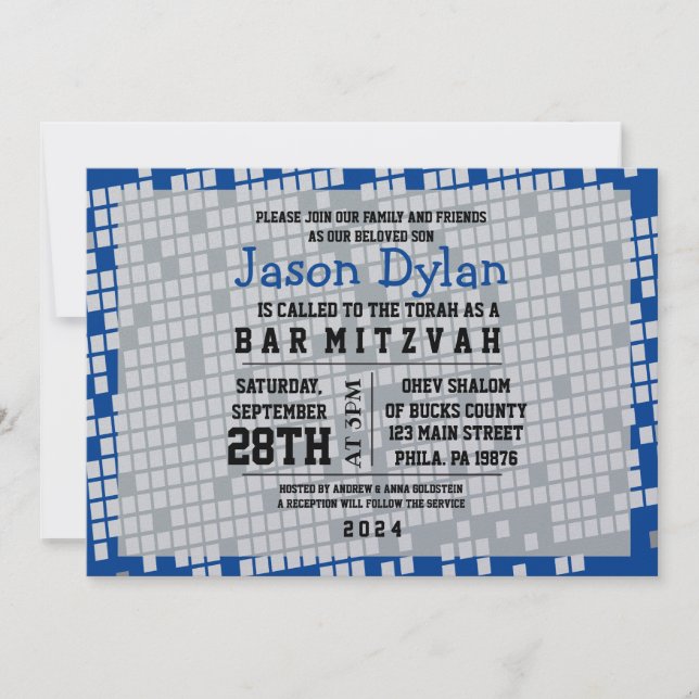 GAMER GAMING DIGITAL Bar Bat Mitzvah Einladung (Vorderseite)