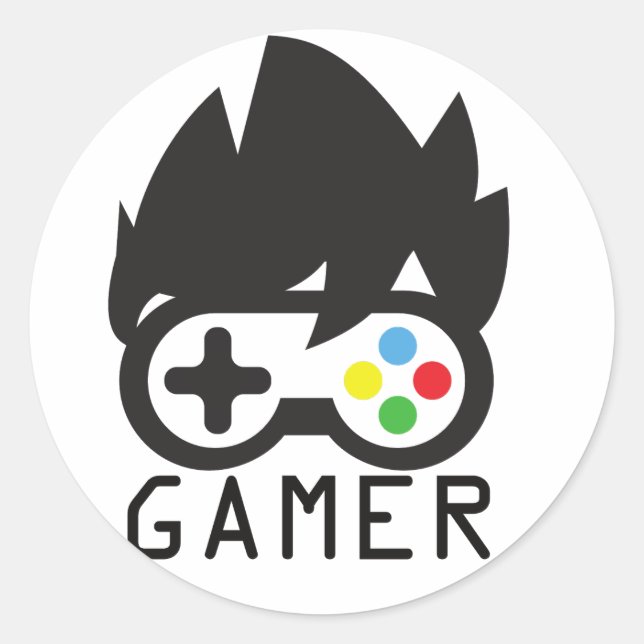 Gamer Gaming Gamer Design Runder Aufkleber (Vorderseite)