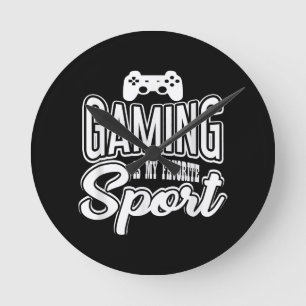 Gamer - Gaming ist mein Lieblingssport Runde Wanduhr