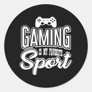 Gamer - Gaming ist mein Lieblingssport Runder Aufkleber