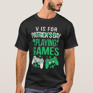 Gamer Gaming Men Boys Spielspass St Patrick T-Shirt