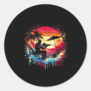 Gamer Gaming Vintage Retro Stil Clic Cool Winter Runder Aufkleber