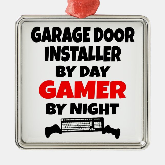 Gamer Garage Door Installer Ornament Aus Metall (Vorne)