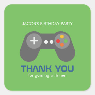 Gamer-Geburtstags-Party Quadratischer Aufkleber