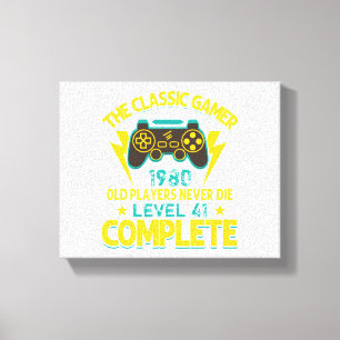 Gamer Geburtstagsgeschenk Custom Jahr und Alter Leinwanddruck