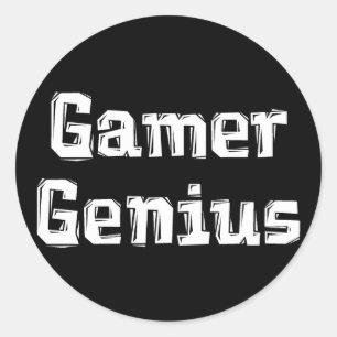 Gamer Genius Runder Aufkleber