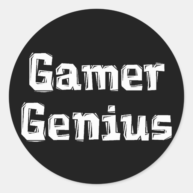 Gamer Genius Runder Aufkleber (Vorderseite)
