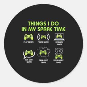 Gamer-Geschenk Dinge, die Gamer in meiner Freize Runder Aufkleber