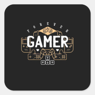 Gamer-Geschenk   Forever Gamer Quadratischer Aufkleber