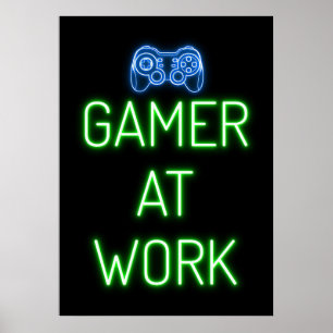 Gamer-Geschenk   Gamer am Arbeitsplatz Poster