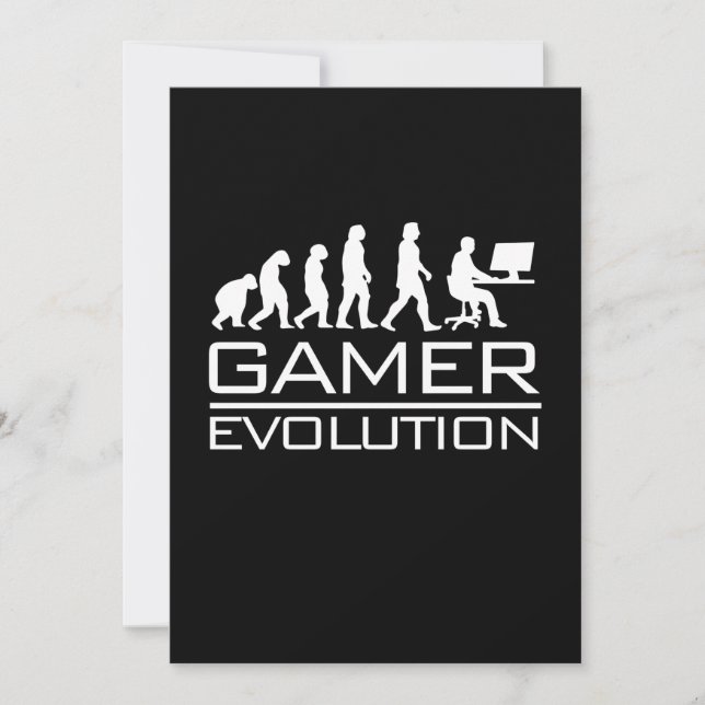 Gamer-Geschenk | Gamer-Evolution Einladung (Vorderseite)